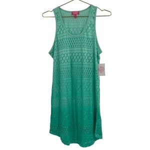 ✨NWT Southern Breeze Teal Crochet Swim Cover dress large